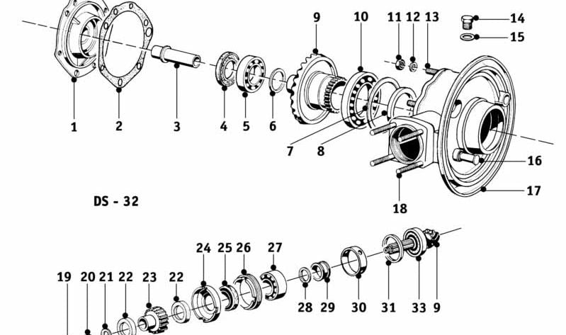 Juego de juntas para diferencial trasero para varios modelos/series de BMW (OEM 33000008419). Original BMW.