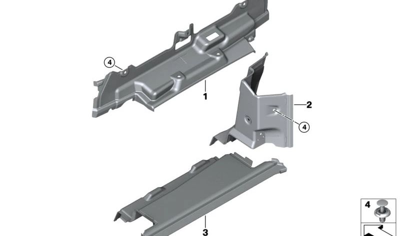 PANEL COVER OME LOAD OM 51477489596 FOR BMW 4 G23, G23N, G83, G83N. Original BMW piece.