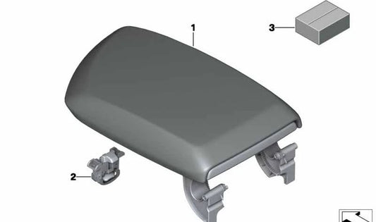 Reposabrazos central de piel sintética color rojo coral OEM 51169250993 para BMW F20, F20N, F21, F21N, F22, F22N. Original BMW.