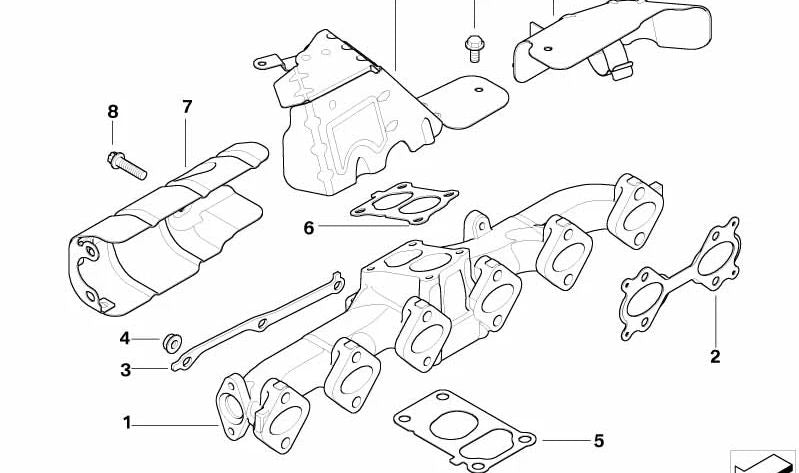 Junta sin asbesto OEM 11657794493 para BMW Serie 5 {E60, E61}. Original BMW.