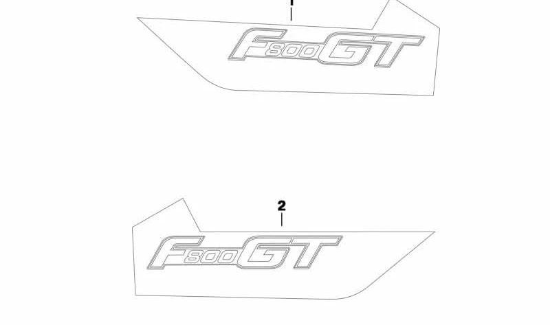 Inscripción izquierda OEM 51148534879 para motos BMW F800GT, F800S, F800ST. Original BMW Motorrad.