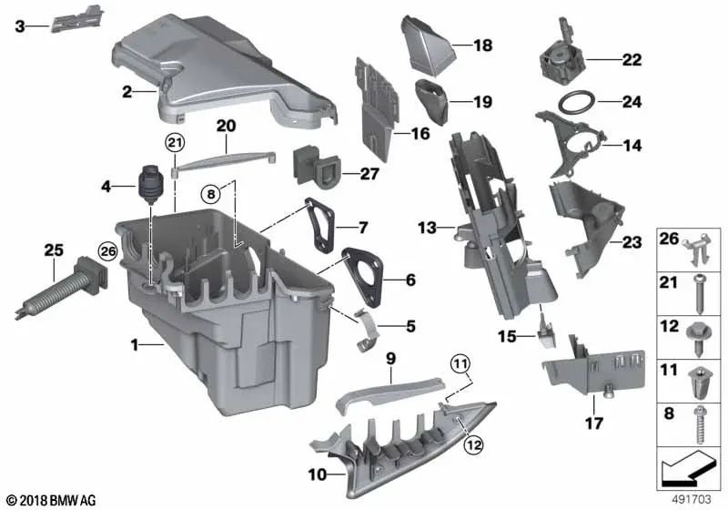 Prise en charge de la prise en charge de BMW X5 E70, F15, X6 E71, F16 (OEM 1290755103). BMW d'origine.