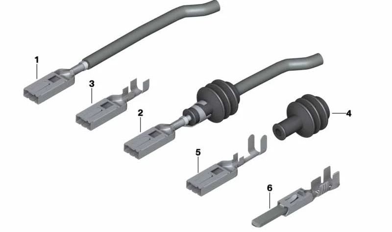 Conector eléctrico OEM 12527514556 para BMW E81 {116d, 116i modelos con motores N47, N45T, N43}. Terminal de enchufe SLK 5.8 mm. Original BMW.