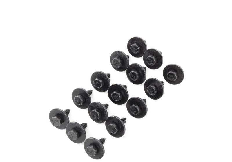 Kit de fijaciones para paragolpes delantero OEM 51112410006 para BMW E90, E90N, E91, E91N, E92, E92N, E93, E93N. Original BMW.