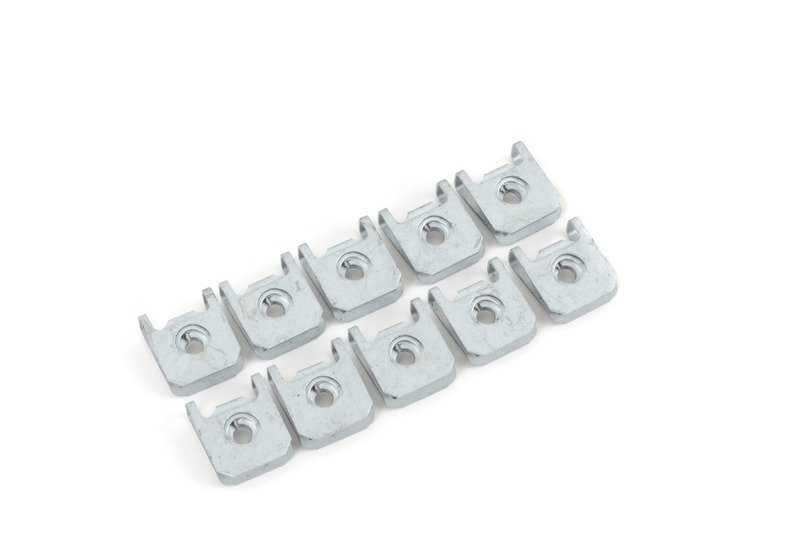 Kit de fijaciones para paragolpes delantero OEM 51112410006 para BMW E90, E90N, E91, E91N, E92, E92N, E93, E93N. Original BMW.