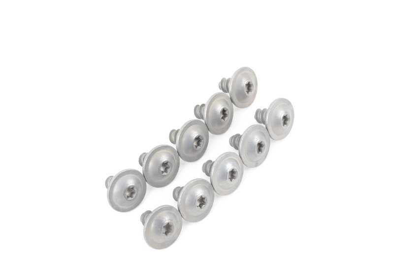 Kit de fijaciones para paragolpes delantero OEM 51112410006 para BMW E90, E90N, E91, E91N, E92, E92N, E93, E93N. Original BMW.