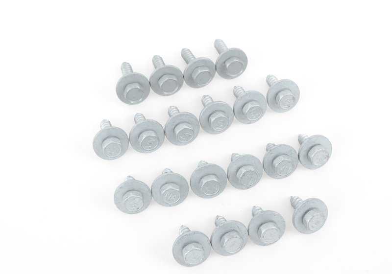 Kit de fijaciones para paragolpes delantero OEM 51112410006 para BMW E90, E90N, E91, E91N, E92, E92N, E93, E93N. Original BMW.