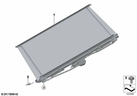 Rear window blind OEM 51467419496 for BMW 5 Series G30, G30 LCI, F90 M5. Genuine BMW.