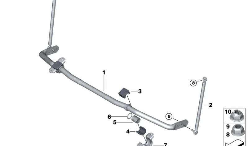 Porca hexagonal OEM 31306798572 para BMW {F20, F21, F22, F23, F87, F30, F31, F34, F80, G20, F32, F33, F36, F82, F83, G29}. BMW original.