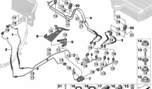 Soporte de válvula de cierre OEM 64126832852 para BMW G05. Original BMW.