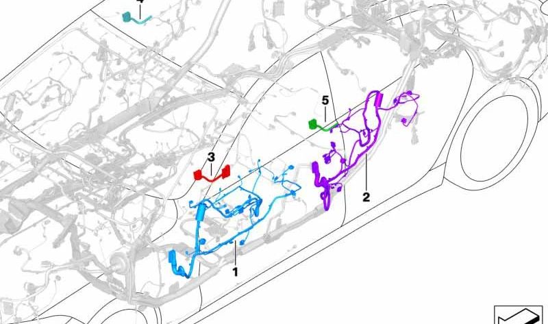 OEM right door wiring 61127927642 for BMW F93 and G16 (M8, 840i, 840d, Alpina B8). Compatible with XDRive and rear -wheel drive versions. Original BMW.