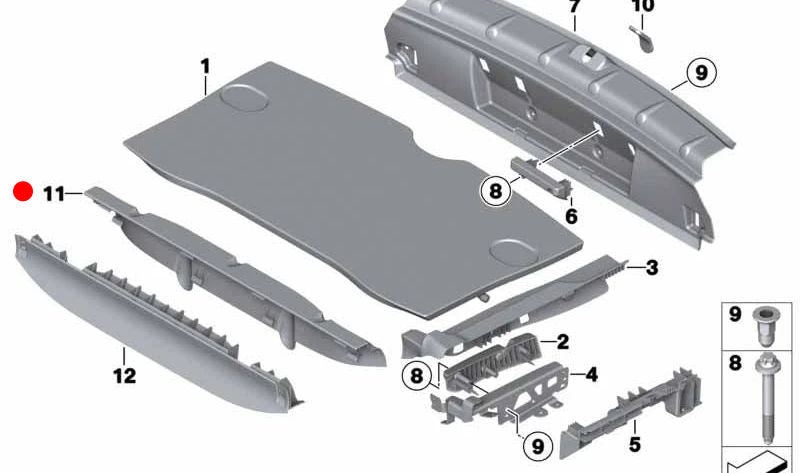 Soporte estante maletero OEM 51479801206 para MINI Countryman R60 (2010-2016). Original MINI.