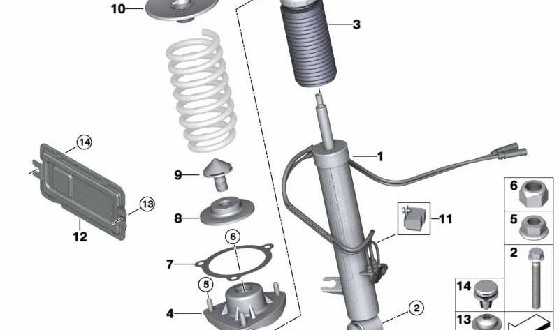 Smellrormatrici ausiliaria con tubo di protezione posteriore OEM 31336851865 per BMW F15, F16. BMW originale.