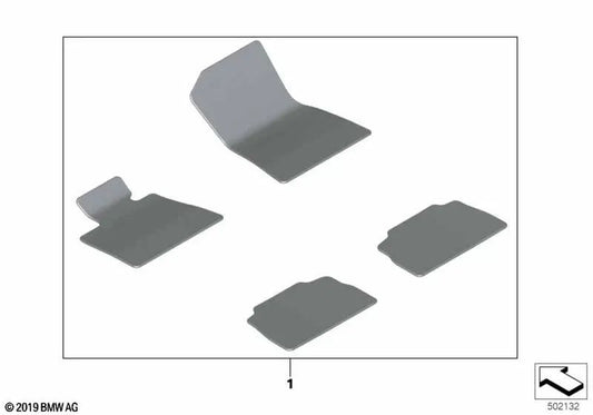 Set of floor mats with edge for BMW X6 F96, G06 (OEM 51477997871). Original BMW.