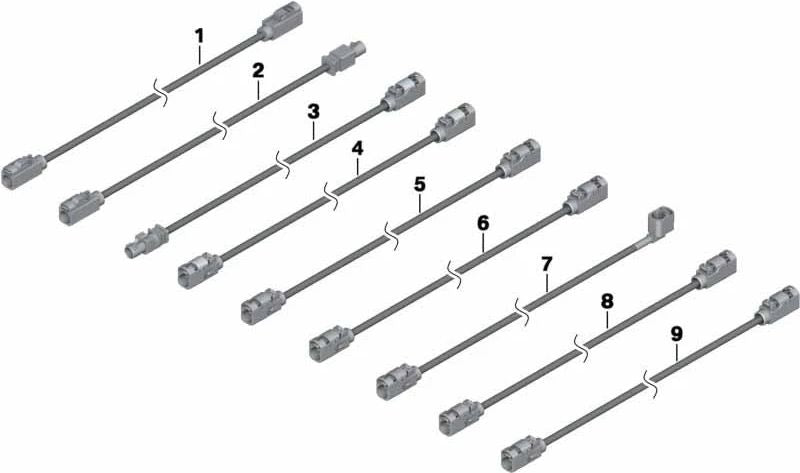 Cable de antena Diversity 2185 mm OEM 61119247852 para MINI R56, R56 LCI, Clubman R55, R55 LCI, Coupé R58 y Roadster R59. Original MINI.