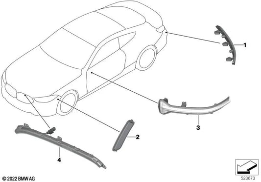 OEM Reflektor hinten links 63148089519 für BMW M8 F91, F92, F93. Original BMW.