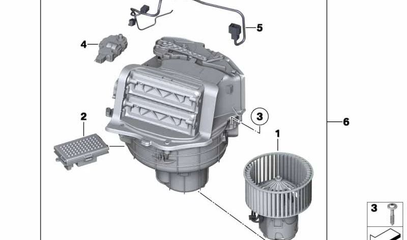 Motor ventilador calefacción y aire acondicionado OEM 64119248171 para BMW F07, F10, F11, F18, F06, F12, F13, F01, F02, F04. Original BMW.