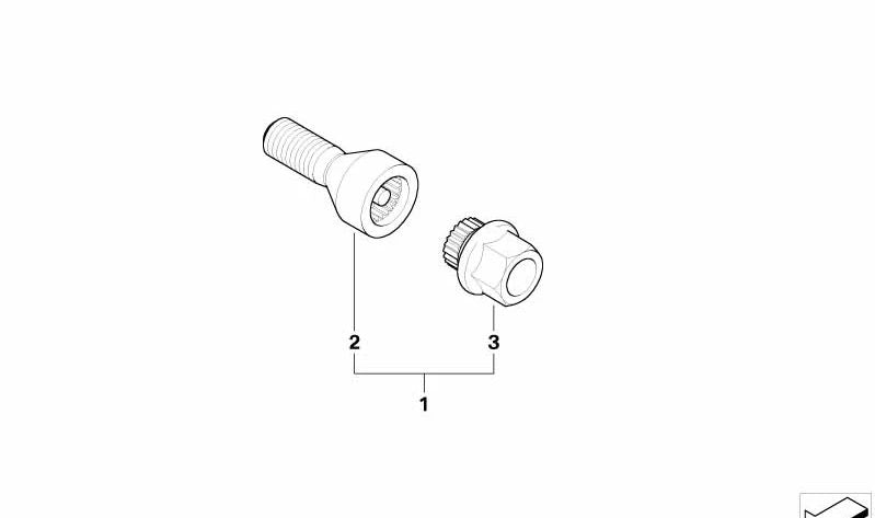 Tornillo de rueda con código OEM 36136786492 para BMW E65, E66, E83. Piezas originales BMW. Ideal para quienes necesitan asegurar las llantas con repuesto original y compatible.