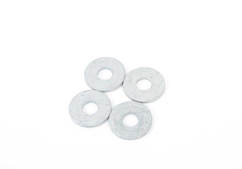 Kit de montaje paragolpes delantero OEM 51112293996 para BMW E46. Incluye tornillos, arandelas, tuercas, grapas y remaches necesarios. Original BMW.