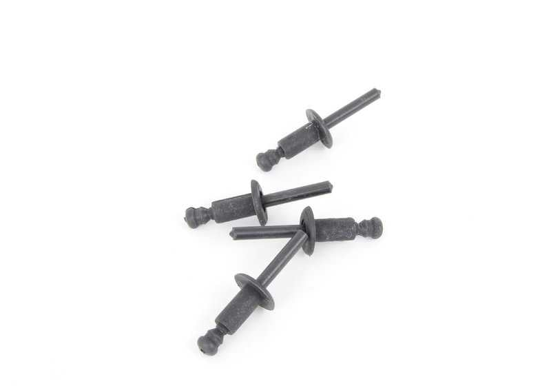 Kit de montaje paragolpes delantero OEM 51112293996 para BMW E46. Incluye tornillos, arandelas, tuercas, grapas y remaches necesarios. Original BMW.