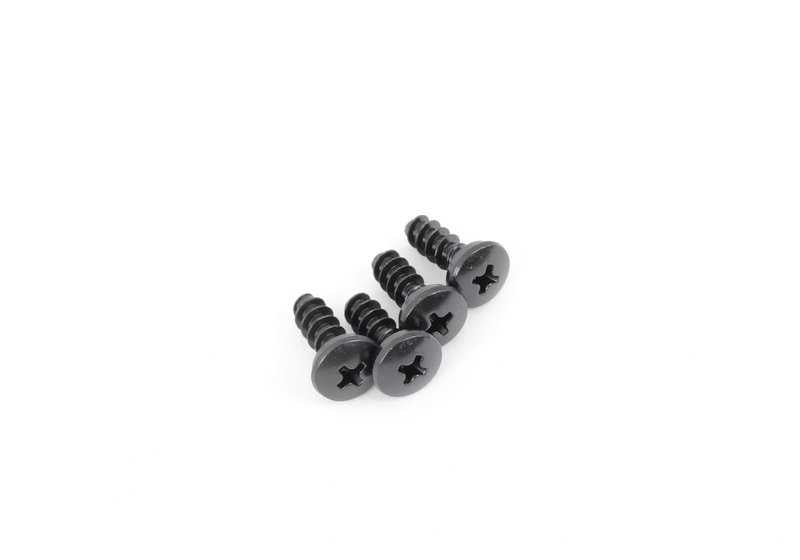 Kit de montaje paragolpes delantero OEM 51112293996 para BMW E46. Incluye tornillos, arandelas, tuercas, grapas y remaches necesarios. Original BMW.