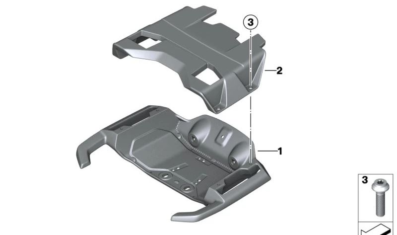 Placa adaptadora Topcase OEM 46549445300 para motos BMW CE04 (K07). Original BMW Motorrad.