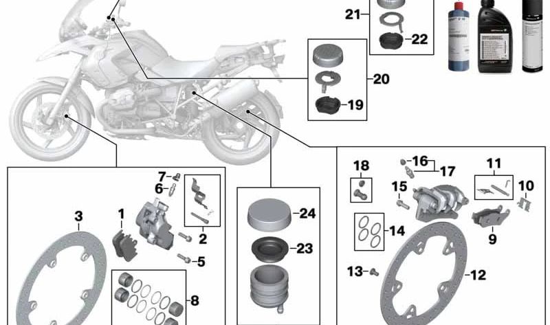 Disco de freno delantero OEM 34117711427 para BMW Motorrad R 1200 GS (RK25) y R 1200 GS Adventure. Compatible con modelos fabricados entre 2007 y 2013. Original BMW Motorrad.