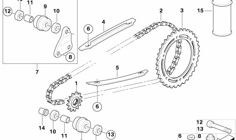 Cojinete de bolas OEM 27727697001 para BMW Motorrad G 650 X (K15). Original BMW Motorrad.