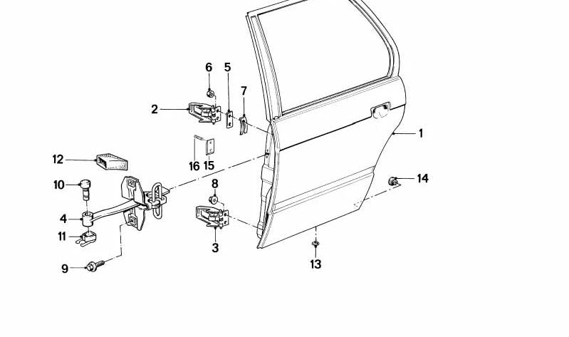 Tope de apertura de puerta OEM 41521906785 para BMW E30. Original BMW.