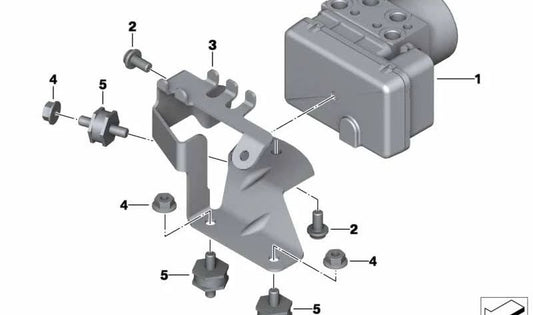 OEM 34518543141 pressure modulator support for bmw R Ninenet motorcycles, R Nine Pure, R Nine SCRAMBLER, R NINET RACER, R NINET URBAN G/S. Original BMW Motorrad.