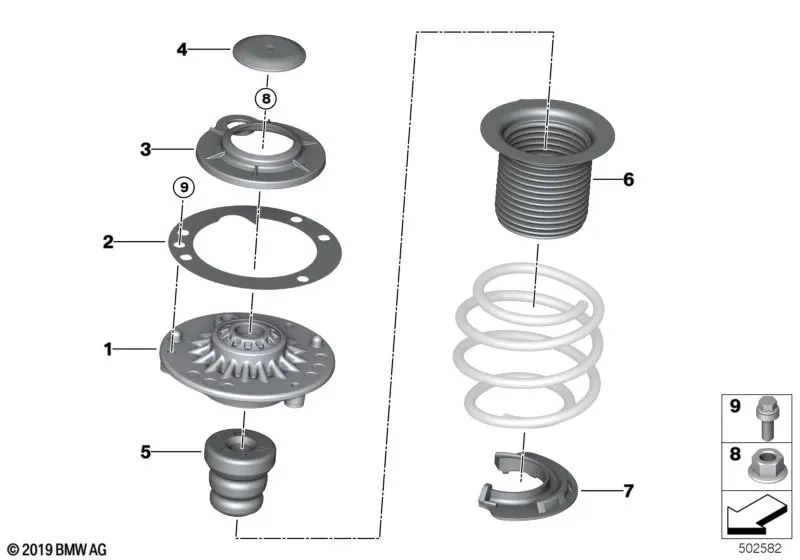 Sealing washer for BMW 1 Series F20, F21, 2 Series F22, F23, 3 Series F30, F31, F34, 4 Series F32, F33, F36 (OEM 31306868240). Original BMW.