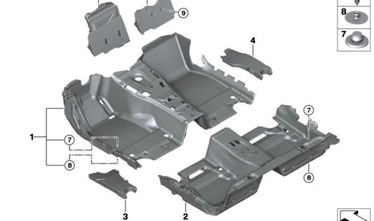 Fixador de inserção para BMW 5 E60 Series, E61, G60, G61, G68, 7 F04 Series, G70 (OEM 51487117545). BMW original