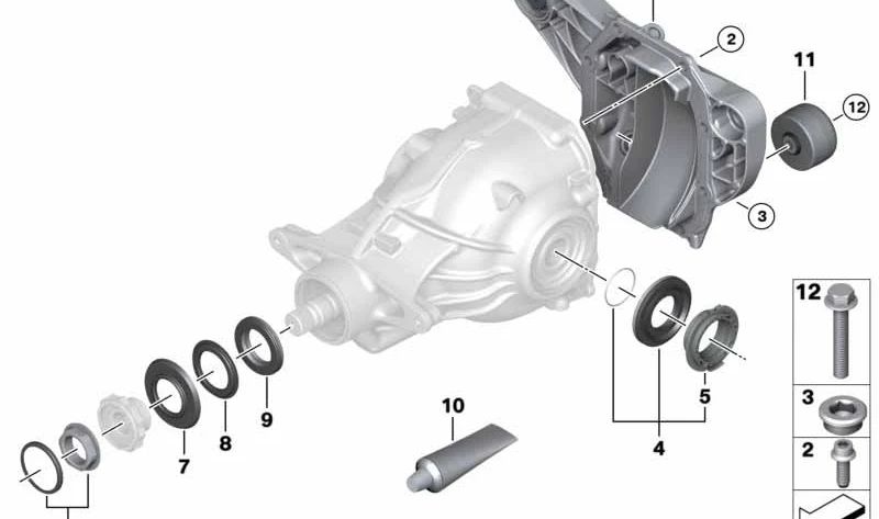 OEM Differential Vibration Mordle 33108660052 for BMW G30, G31, G32, G61. Original BMW.