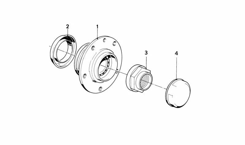 Buje rueda delantera OEM 31211130530 para BMW E28 y E24. Original BMW.