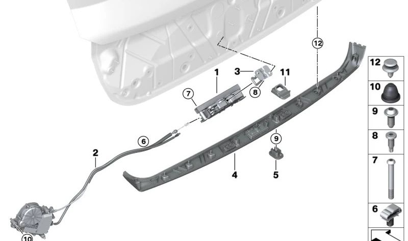 Cierre automático Soft Close OEM 51247471964 para BMW X6 {G06,F96} Todos los modelos compatibles. Original BMW.