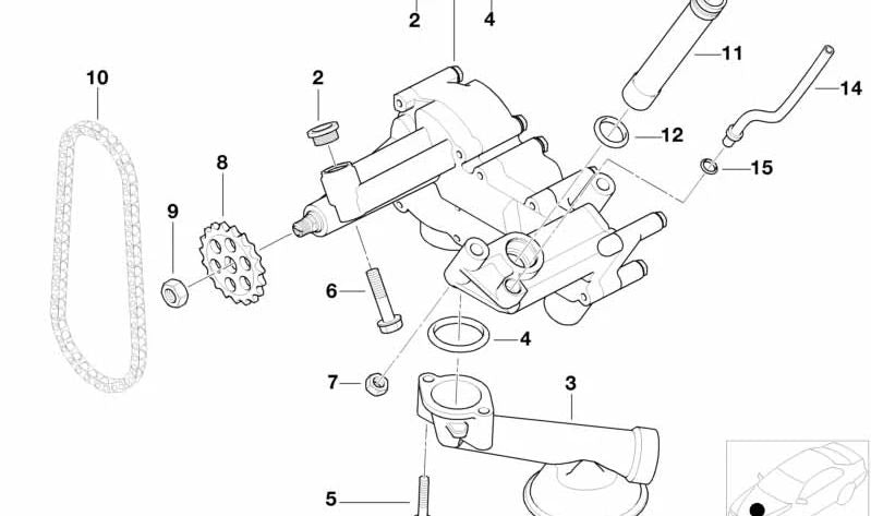 Tubería de aceite OEM 11421435022 para BMW X5 E53 (4.4i FB41/FB42 y 4.6is FB01/FB02). Compatible con motores M62 y M62S. Original BMW.