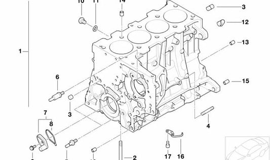 Motor profile OEM 11117781437 for BMW E87, E46, E90, E91, E92, E93, E39, E60, E61, E63, E64, E38, E65, E66, E83, E53, E70, E71. Original BMW.