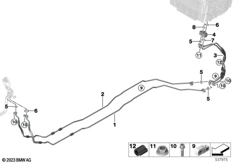 Válvula de expansão elétrica OEM 64509313231 para BMW X5 F15 xDrive40e. BMW genuíno.