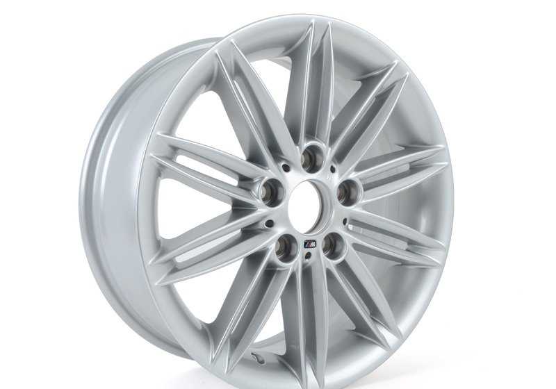 Llantas de aleación OEM 36118036937 diseño M Doble Radio 207 17" para BMW E81, E82, E87, E88. Plata, original BMW. Compatibles con modelos 116d, 116i. Incluye tapa central y tornillos.