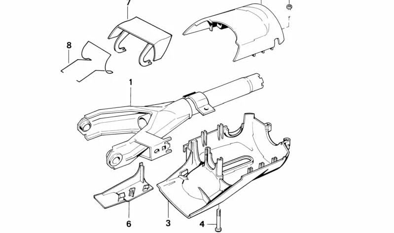 Leva di regolazione dell'inclinazione OEM 32311160652 per BMW E32, E34. BMW originale