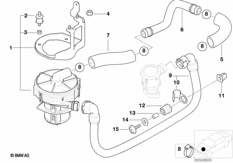 Druckleitung pour la série BMW 7 E38 (OEM 11721438264). BMW d'origine.