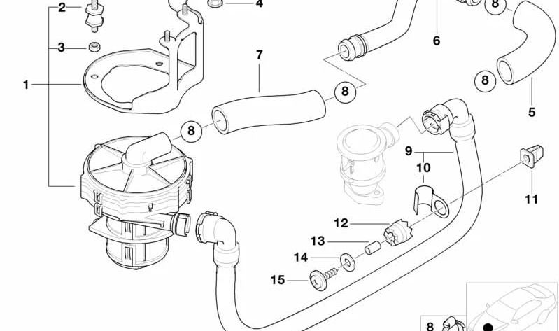 Bomba de aire secundaria OEM 11721707585 para BMW E38. Original BMW.