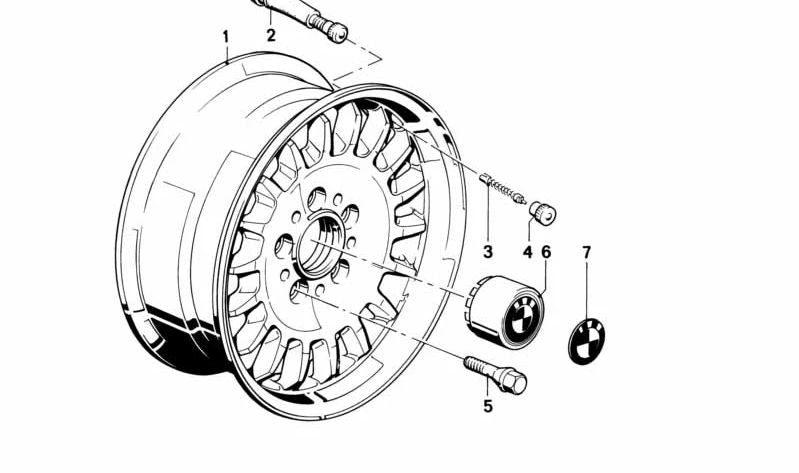 Tapacubo centro llanta OEM 36131117649 para BMW E12, E28, E34, E24 y E23. Original BMW.