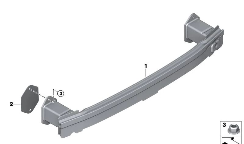 Support arrière OEM 51128739122 pour la série BMW 2 U06 (216i, 218d, 218i, 220d). Compatible avec les modèles de 2021 à 2030. BMW de remplacement d'origine.