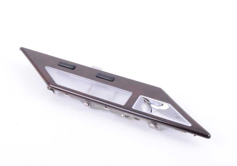 Luz de lectura interior trasera derecha con acabado en madera OEM 63318352608 para BMW E38. Original BMW.
