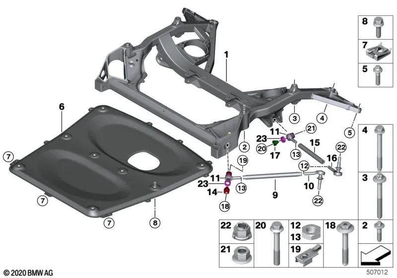 Parafuso sextavado com aro OEM 07119908497 para BMW F87 M2, F80 M3, F82 M4, F83 M4... e muito mais. BMW genuíno.