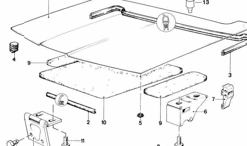 Hinge Hinge OEM 41611870532 para BMW E23. BMW original.