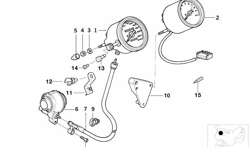 Soporte OEM 62122306642 para BMW Motorrad R 1100 RT, R 850 RT (R259), R 1150 RT, R 850 RT (RR22). Original BMW Motorrad.