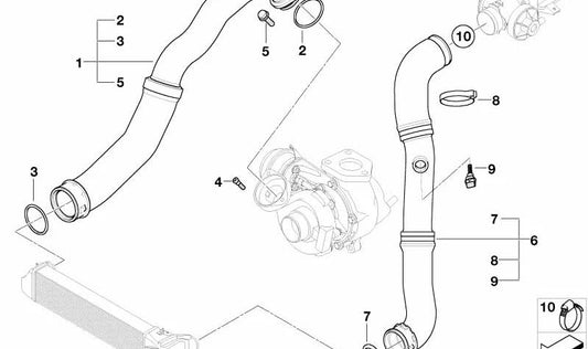 Tube d'admission à l'air OEM 11617799397 pour BMW E46. Pièce BMW originale.