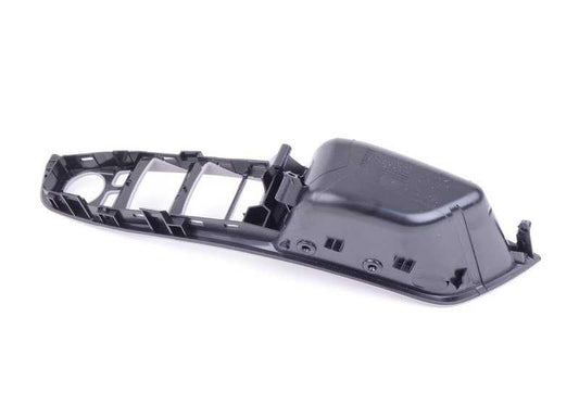 Moldura interior maneta puerta izquierda OEM 51417225877 para BMW F10, F11, F18. Color gris Everest. Original BMW.